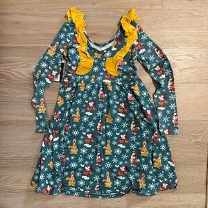 Rags To Raches X Disney Holiday Mickey Minnie Pluto Long Sleeve Dress - NWT